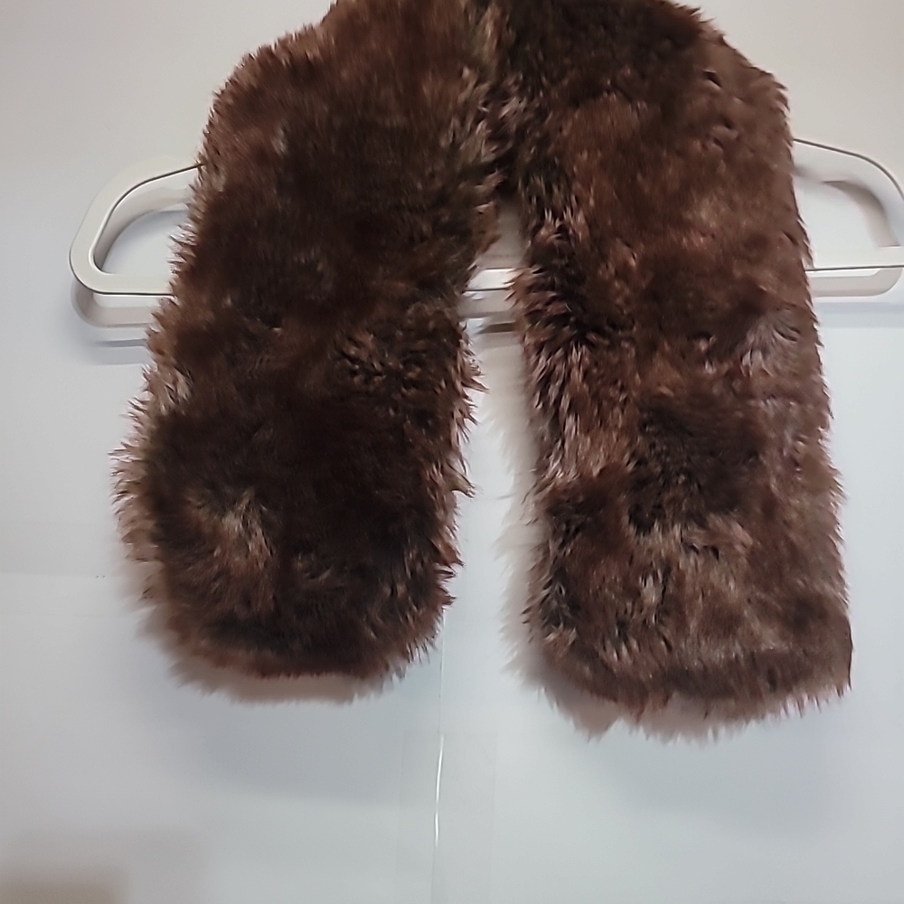 Plush Brown Faux Fur Scarf